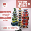 EcoFresh™ - Kit 24 Potes Herméticos de VIDRO + Brindes Exclusivos [ÚLTIMAS UNIDADES]