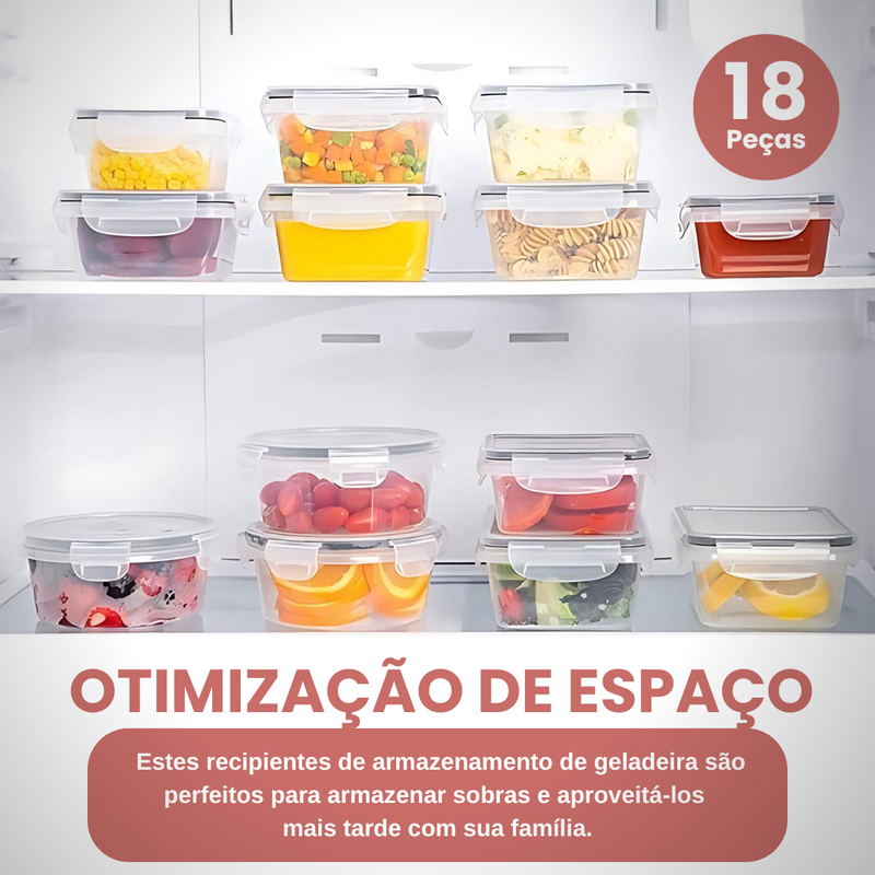 EcoFresh™ - Kit 24 Potes Herméticos de VIDRO + Brindes Exclusivos [ÚLTIMAS UNIDADES]